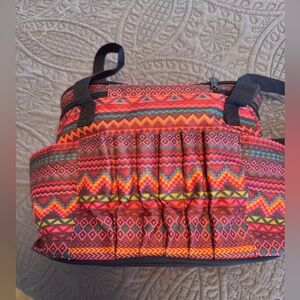 Thirty-One “Get Creative Round Caddy” Multicolor Geometric Tote